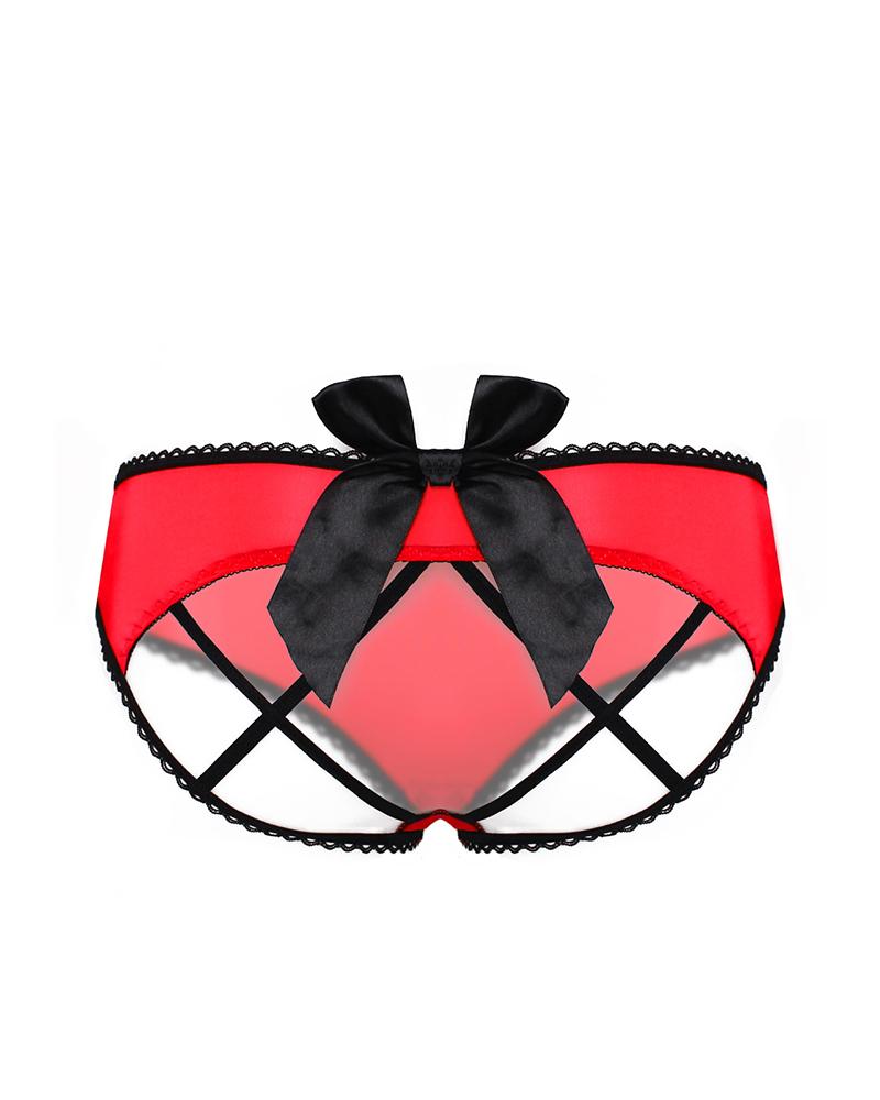 

Bowknot Cutout Bandage Panty, Red