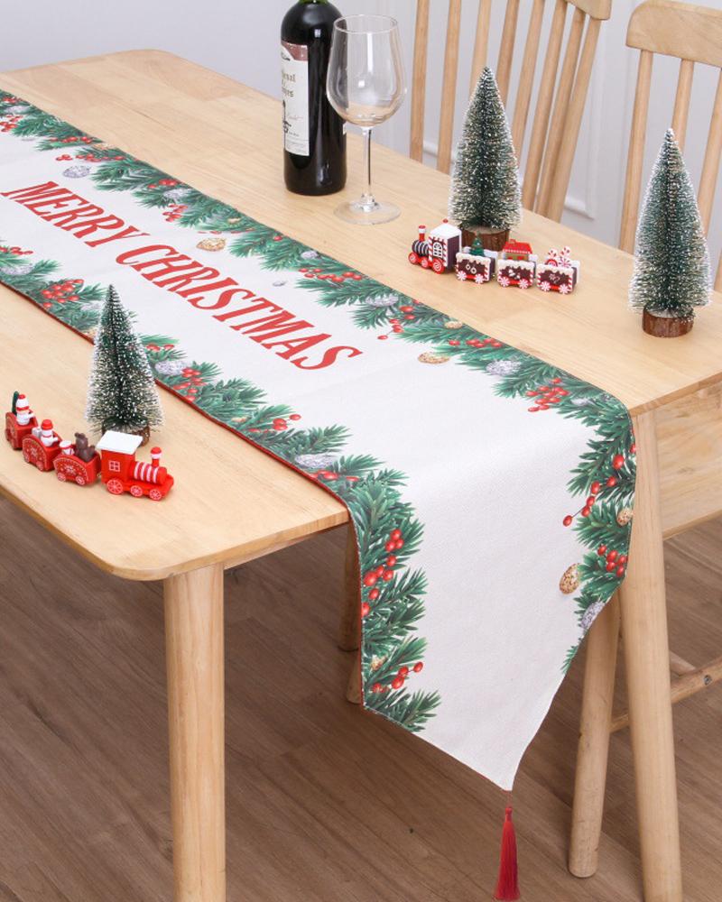 

1pc Christmas Table Runner Seasonal Winter Holiday Kitchen Dining Table Decoration Indoor Outdoor Home Party Supplies, Style6