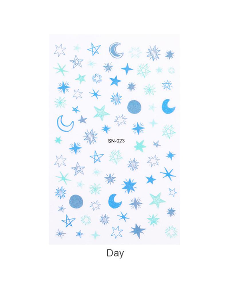 

1 Sheet Night Glow Luminous Christmas Pattern Nail Sticker, Style3