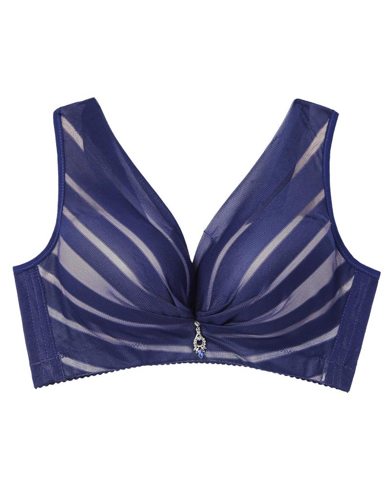 

Metal Decor Push Up Bralette, Purplish blue