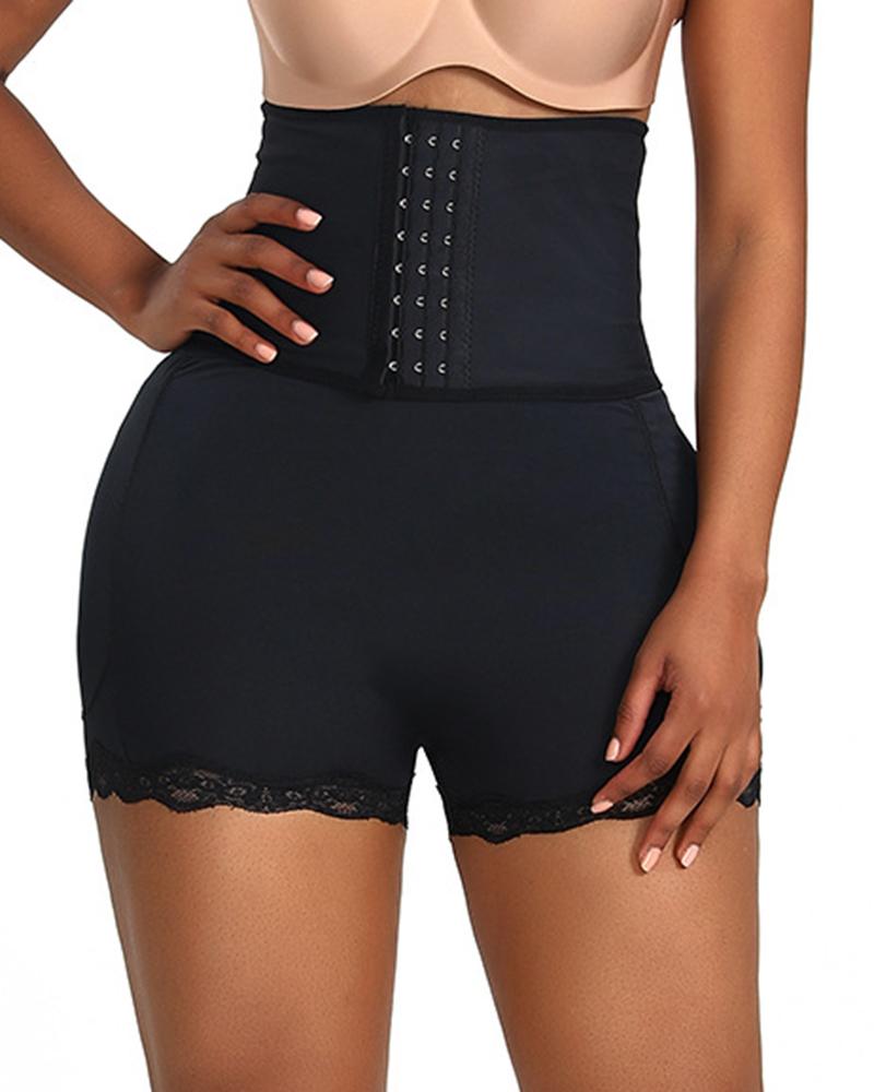 

3 Hook Booty Lifting Shorts Tummy Control Padded Shapewear, Black