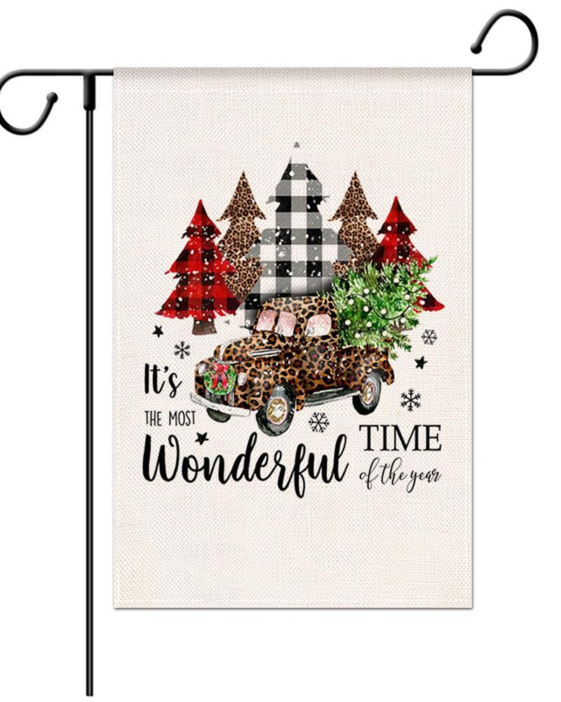 

1pc Christmas Garden Flag Xmas Winter Holiday Yard Outdoor Decoration, Style2