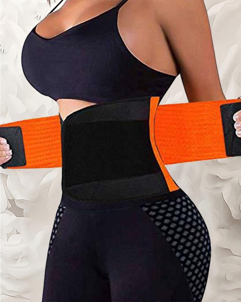 

Colorblock High Elastic Skinny Sporty Corset, Orange