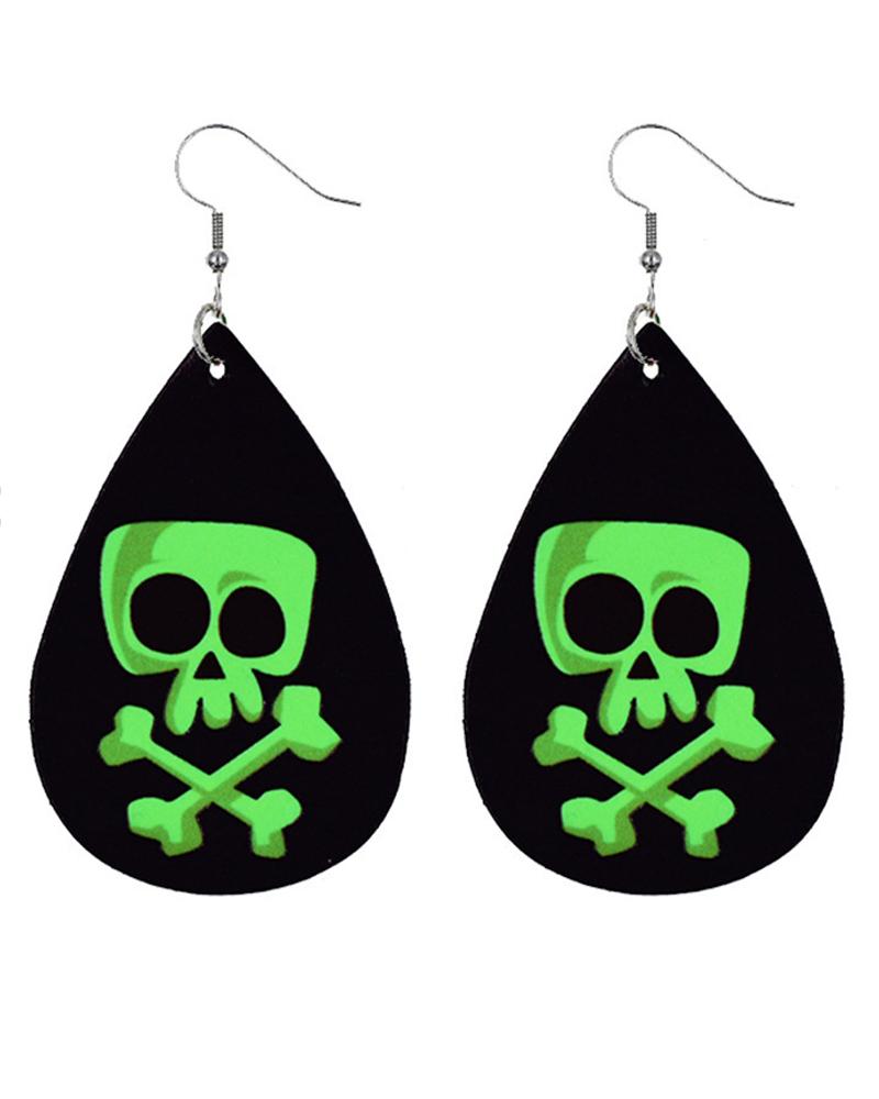 

1Pair Halloween Graphic Print Luminous Drop Earrings, Style3