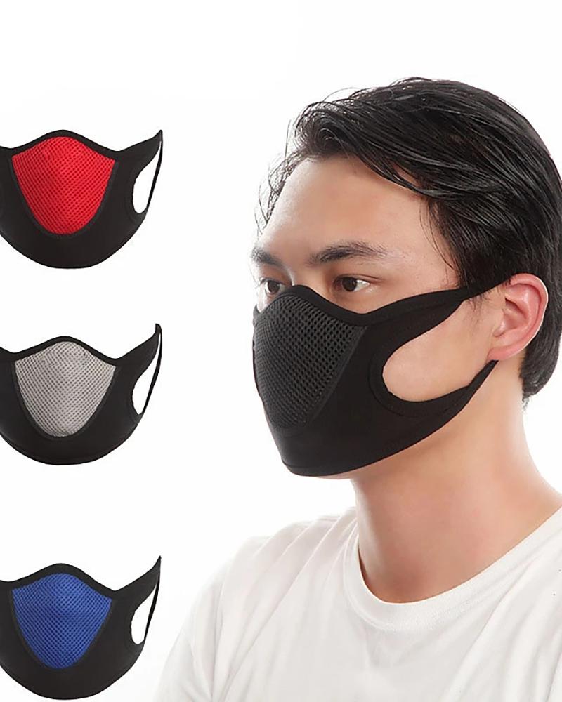 

Colorblock Breathable Ear Loop Mouth Mask Washable And Reusable, Black