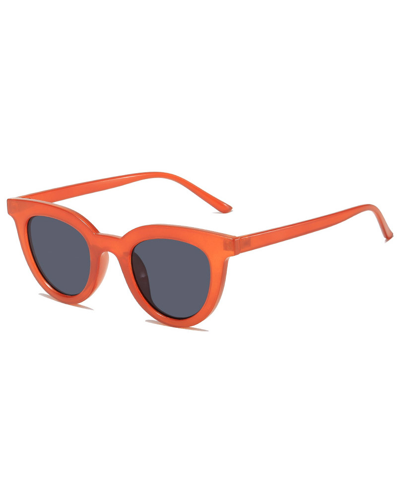 

Cat Eye Frame Contrast Paneled Sunglasses, Red