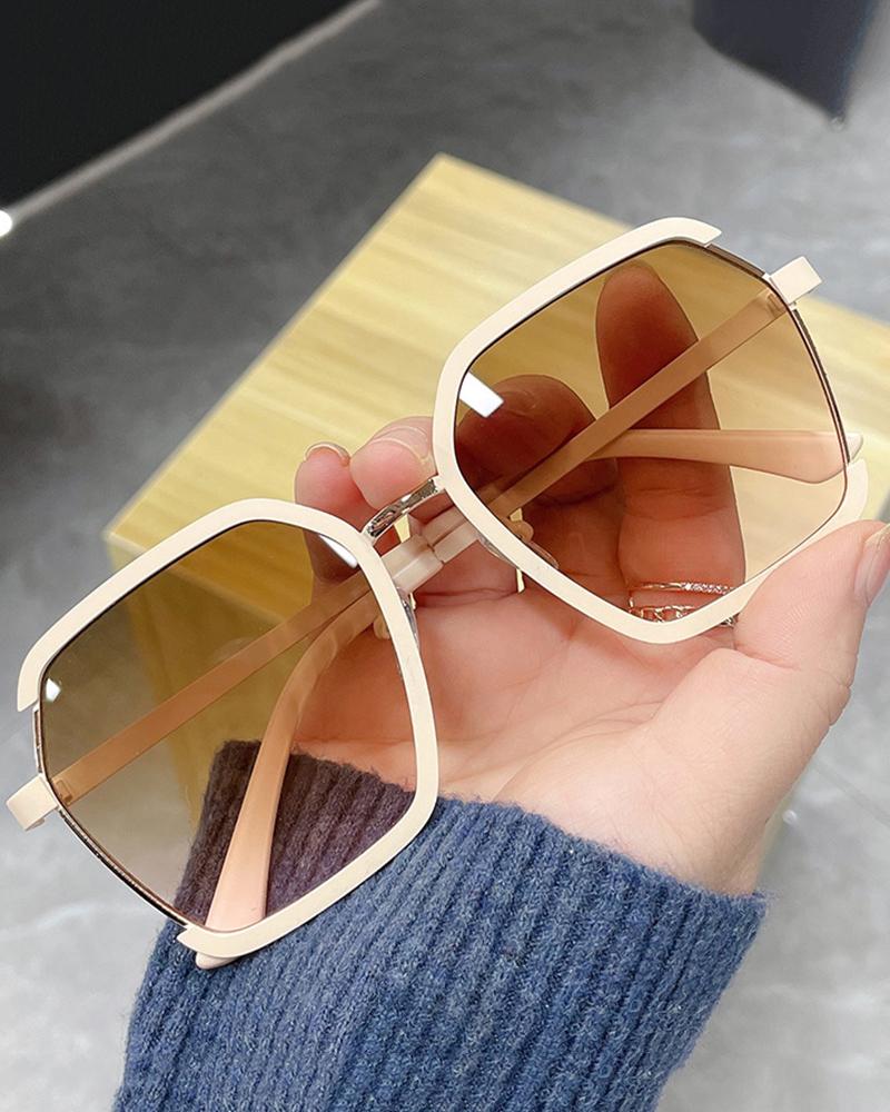 

1Pair Irregular Frame Tinted Lens Retro Sunglasses, Style5