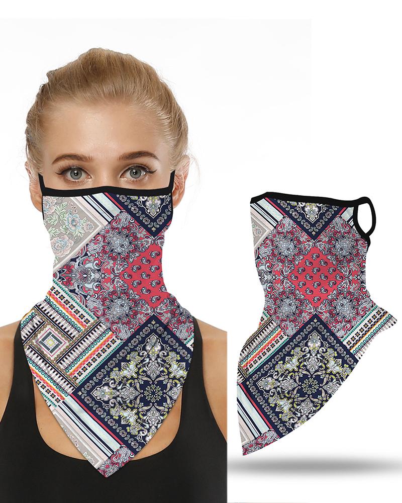

Print Breathable Ear Loop Face Cover Windproof Motorcycling Dust Outdoors, Dark blue