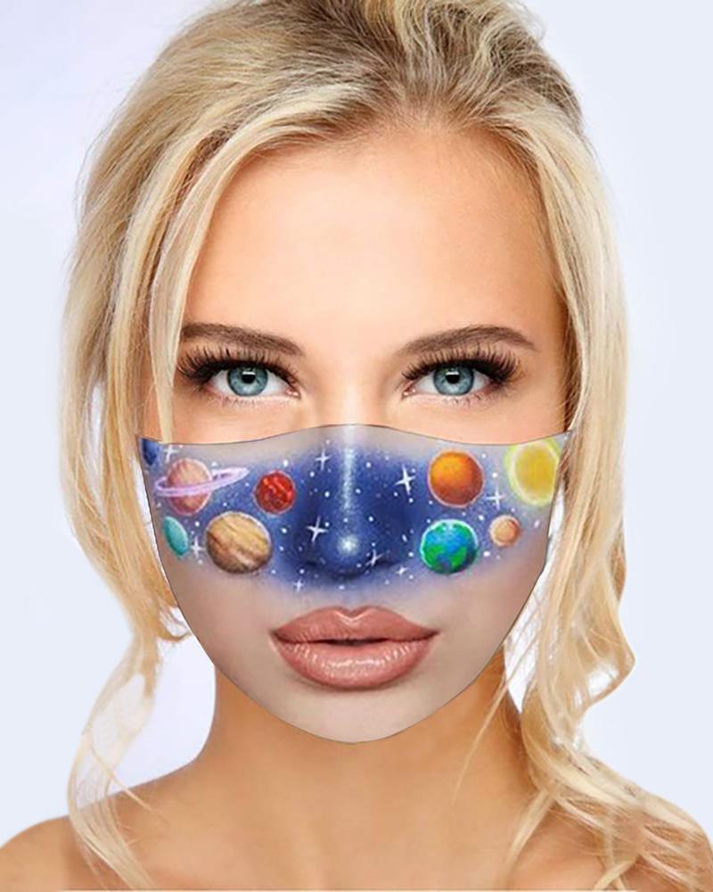 

Graphic Print Breathable Washable Face Mask, Style3