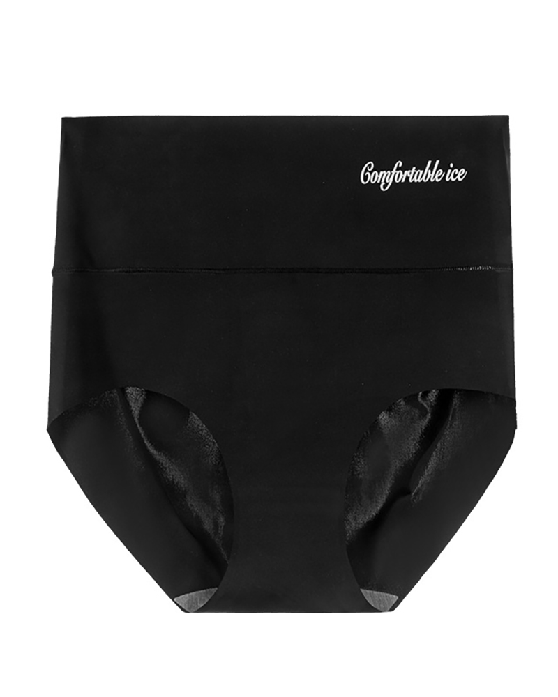 

Ice Silk Seamless Underpants High Waist Cooling Panty, Black