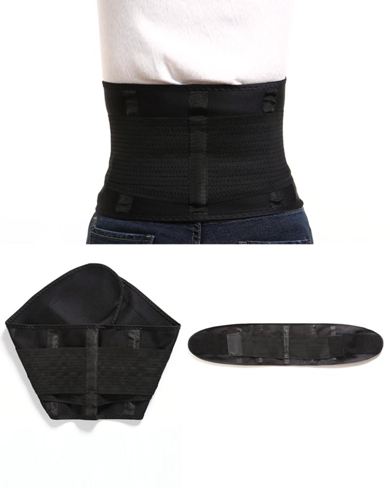 

Color Block Breathable Waist Trainer Velcro Corset Belt, Black