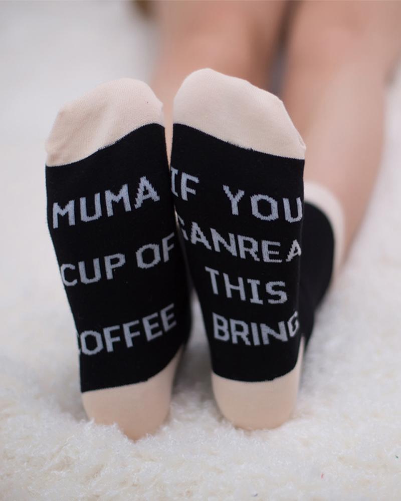 

1Pair Christmas Letter Print Socks, Style4