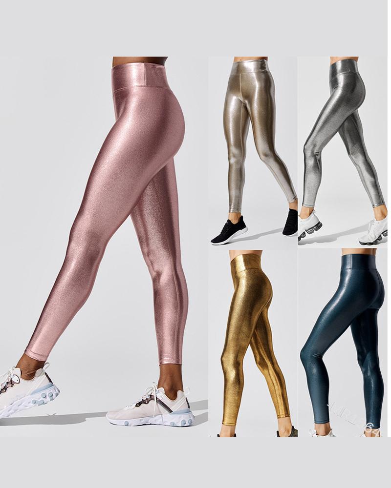 

High Waist Butt Lifting Cropped Sporty Leggings, Pink