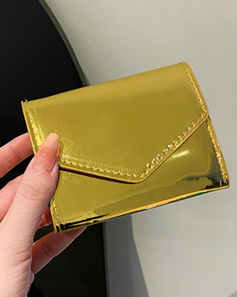 

Crocodile PU Leather Flap Purse Clutch Bag, Gold