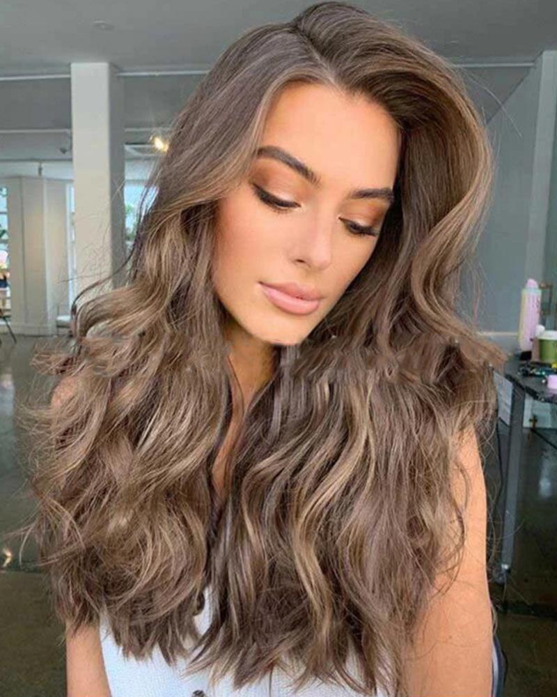 

Brown Color Long Curly Hair Wig