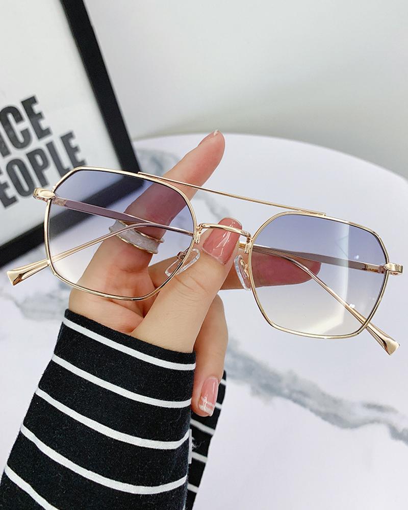

1Pair Irregular Metal Frame Sunglasses, Style2