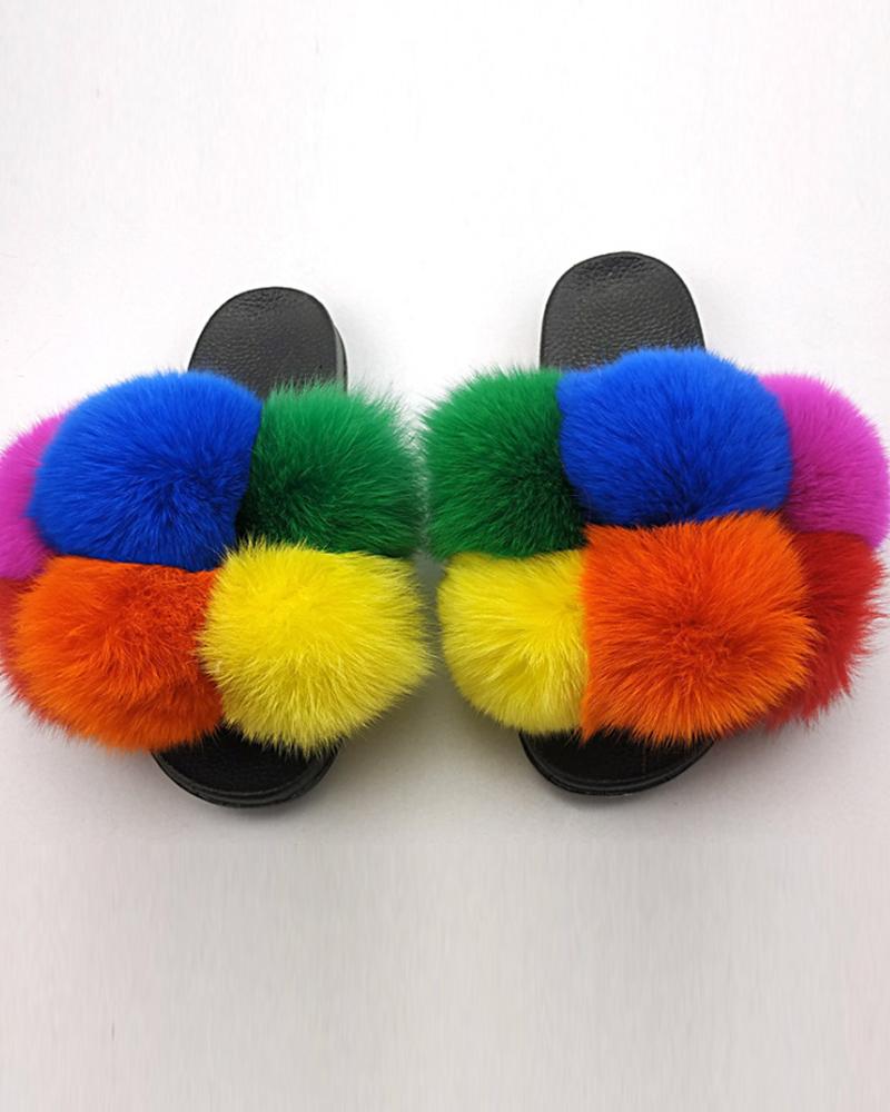 

Casual Color Block Platform Slippers, Style4