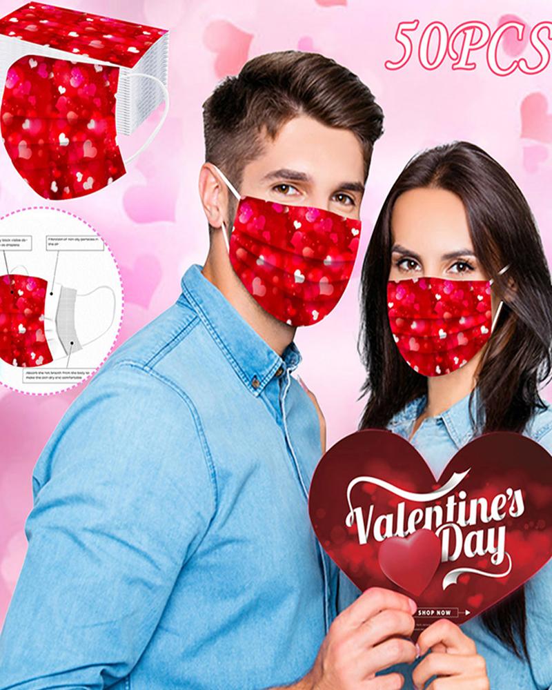 

Valentine's Day Disposable Face Mask, Style2