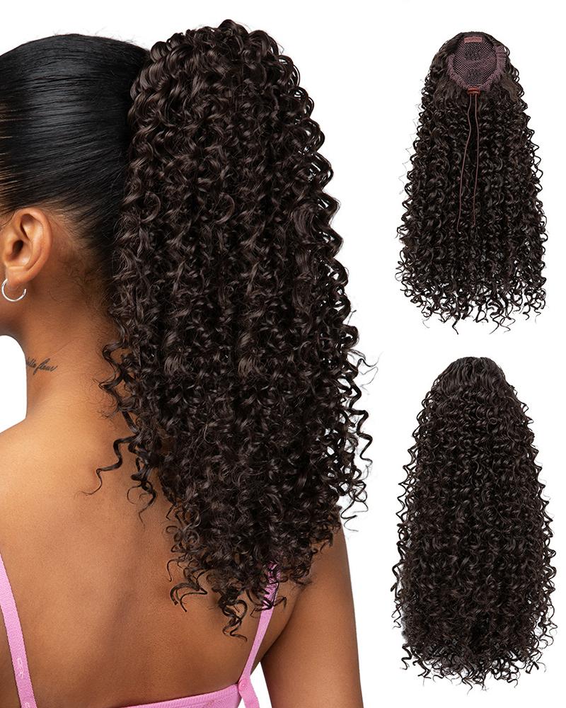 

Curly Hair Extension Clip Synthetic Afro Curly Ponytail Hairpieces, Style5