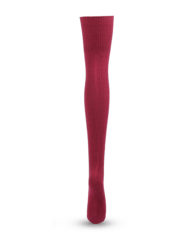 

Plain Warm Skinny Stockings, Wine red