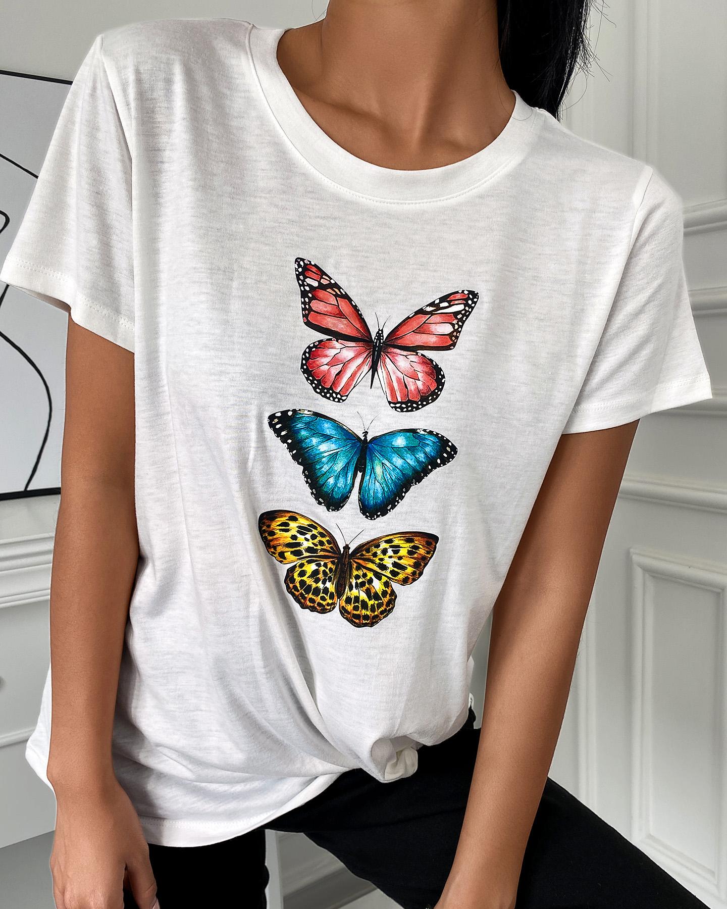 

Pineapple Cartoon Print Short Sleeve Loose T-shirts, Style13