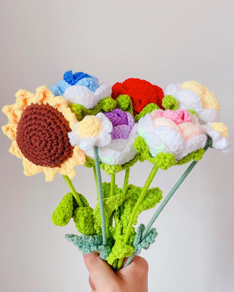 

1pc Mother's Day Gift Handmade Crochet Artificial Floral Bouquet, Style5