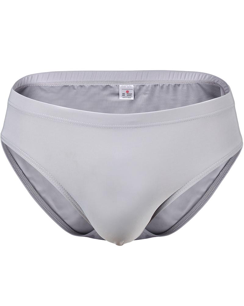 

Solid Slim Breathable Briefs Underwear, Gray
