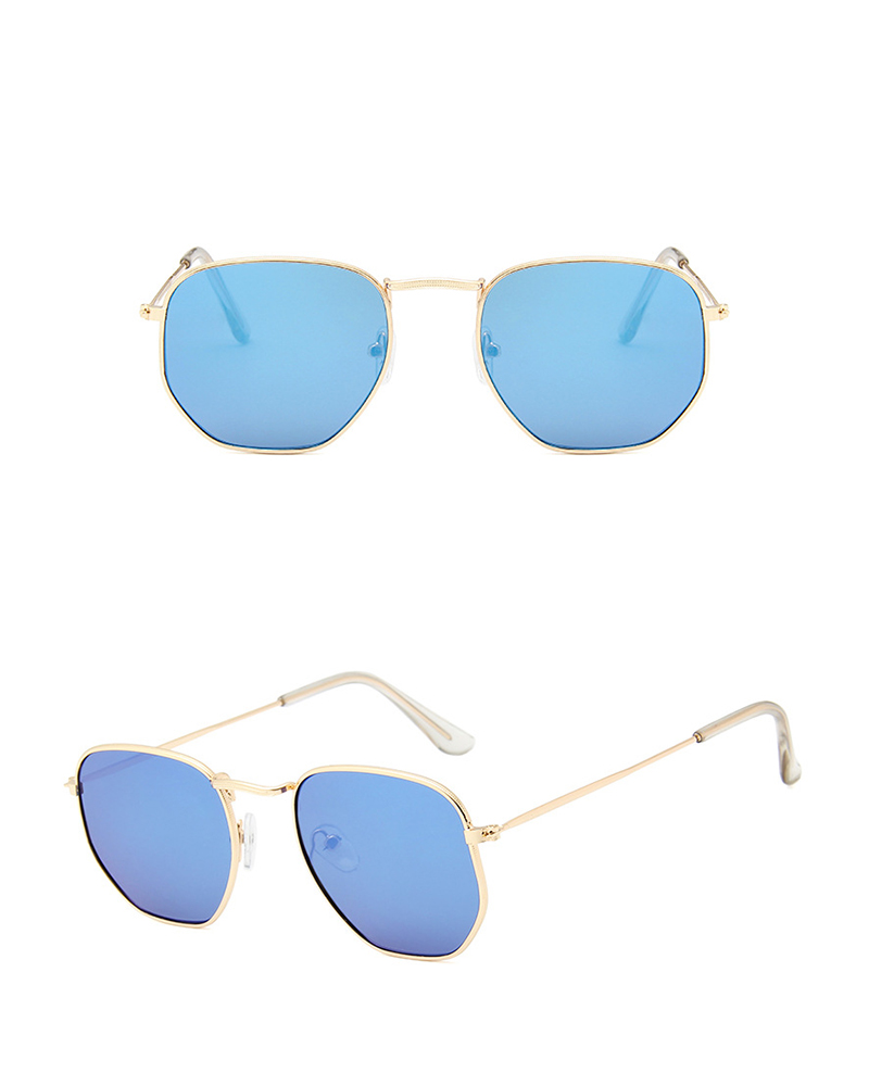 

1Pair Tinted Lens Metal Frame Sunglasses, Blue