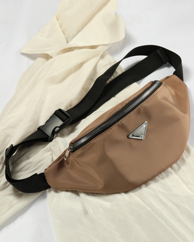 

Zipper Design Fanny Pack, Brown