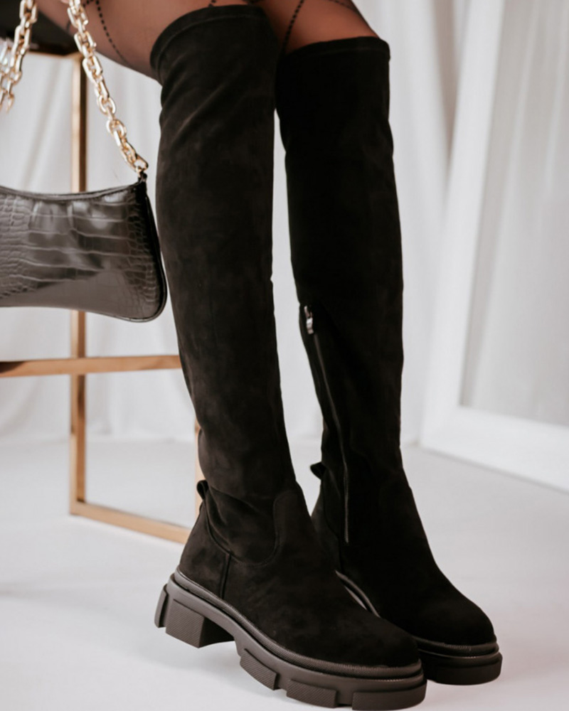 

Over The Knee Platform Boots, Black