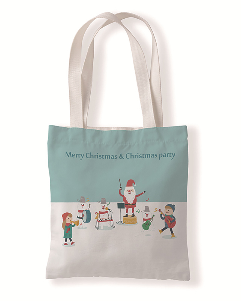 

Christmas Letter Print Shopper Bag, Style3