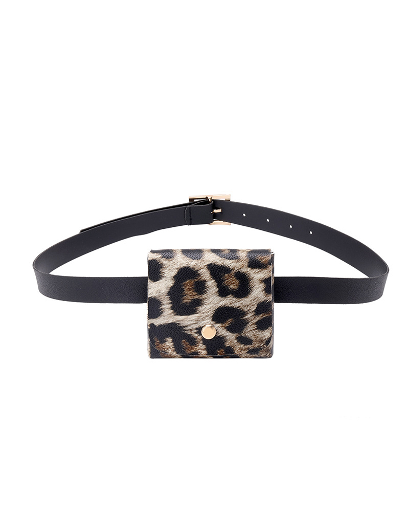 

1pc Minimalist Belt With Fanny Pack, Leopard