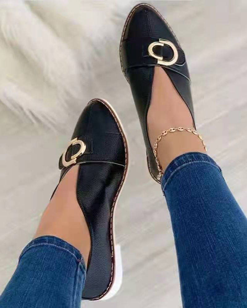 Buckled Point Toe Work Loafers