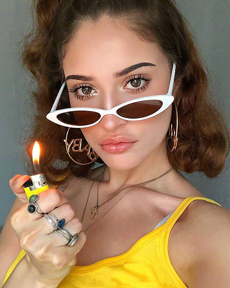 

1Pair Cat Eye Tinted Lens Sunglasses, White