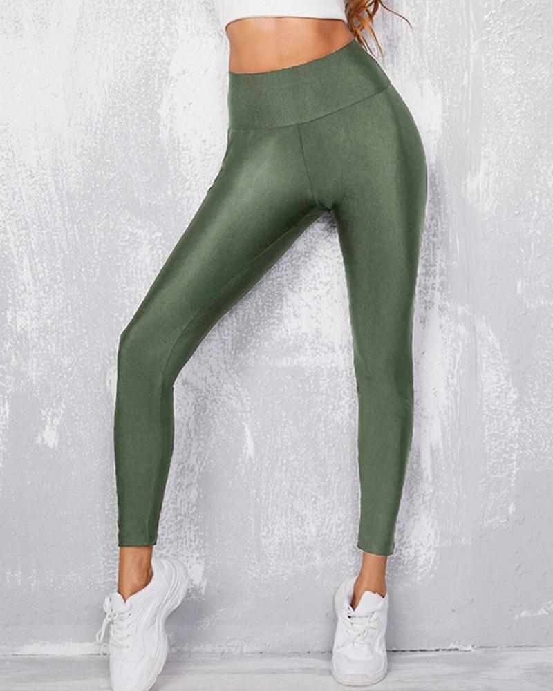 

High Waist Pencil Yoga Leggings, Green