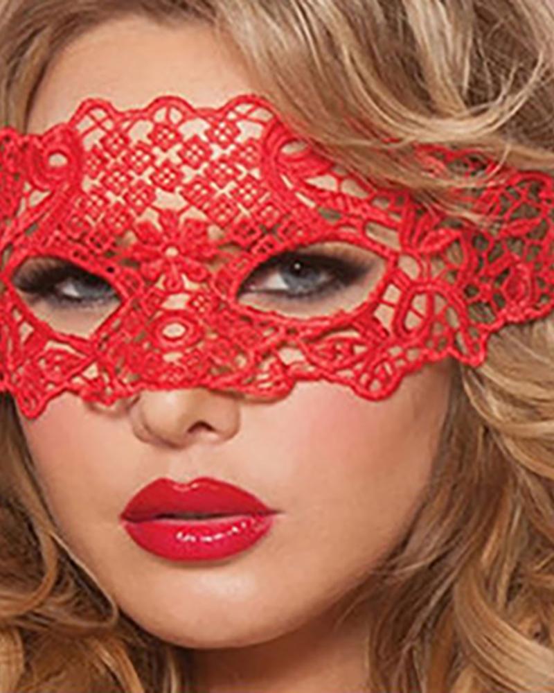 

Guipure Lace Eye Mask, Red