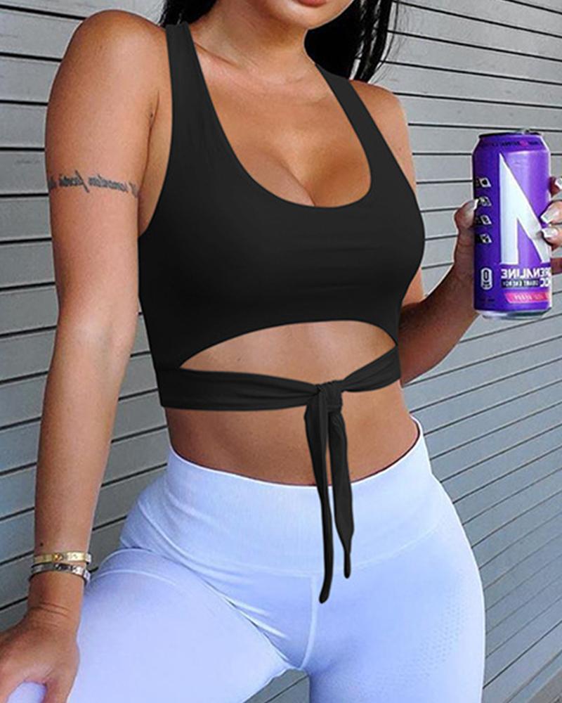 

Solid Sleeveless Strappy Tanks, Black