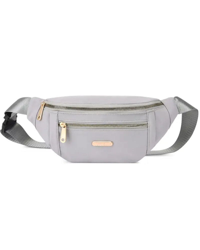 

Fashion Waterproof Large capacity Adjustable Waist Belt Travel Hiking Sports Fanny Pack, Gray
