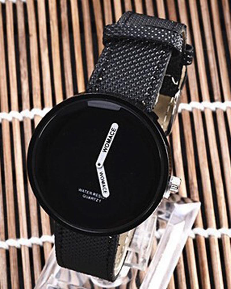 

Large Dial Trendy Casual Watch, Black