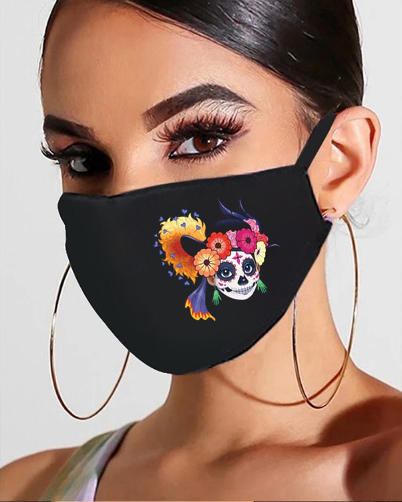 

Halloween Skull Figure Print Breathable Mouth Mask, Style3