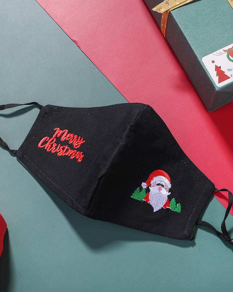 

Christmas Pattern Embroidery Face Mask With Filter For Adult, Style1