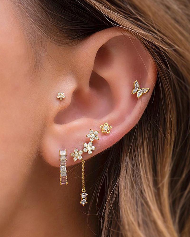 

1pcs Star Floral Shaped Ear Cuffs Earrings Set, Style5