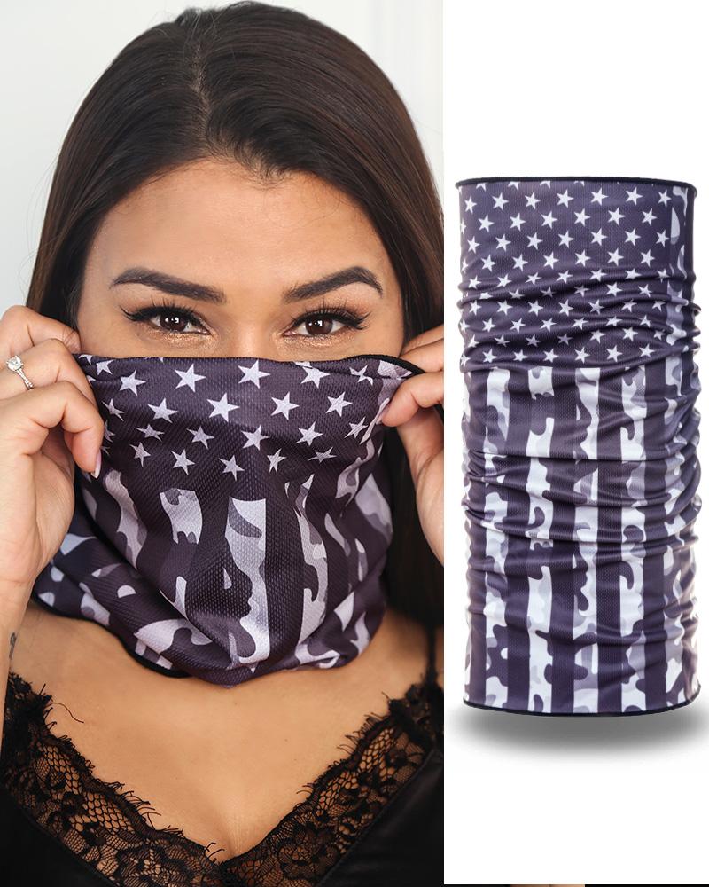 

Print Breathable Face Bandana Magic Scarf Headwrap Balaclava, Black