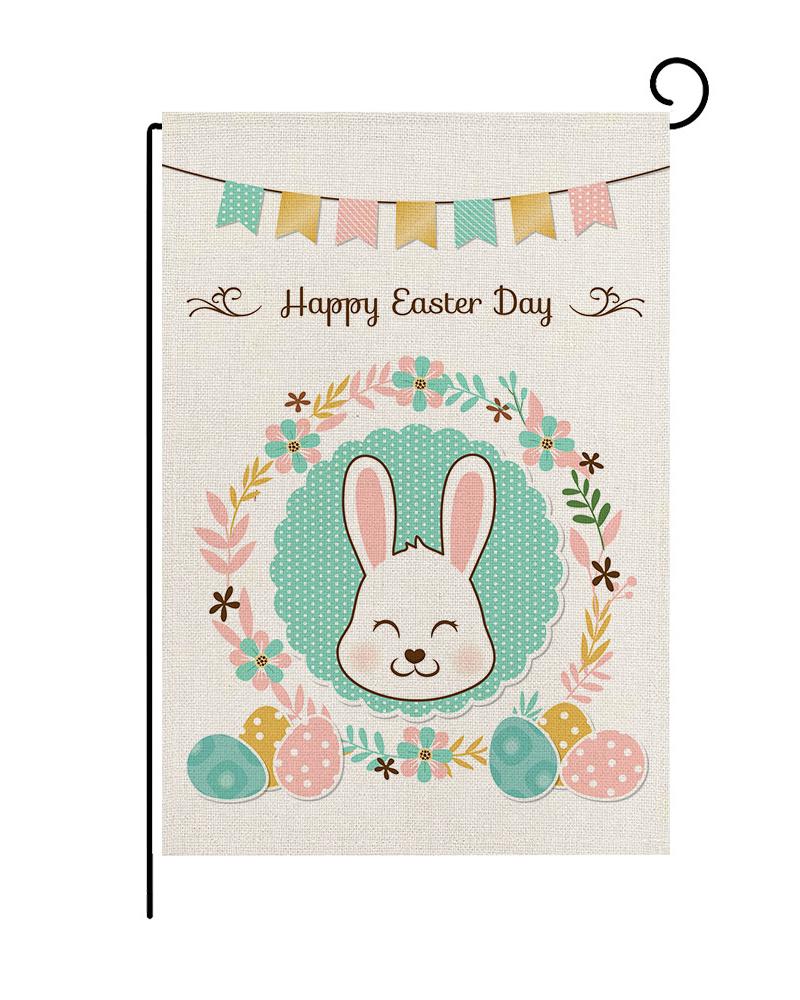 

1pc Easter Graphic Letter Print Garden Flag Outdoor Decoration, Multicolor