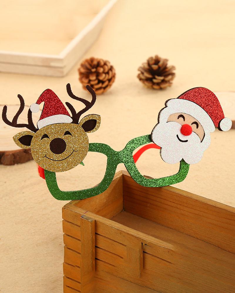 

1Pair Christmas Tree Cartoon Character Santa Snowman Cute Decoration Sunglasses, Style3