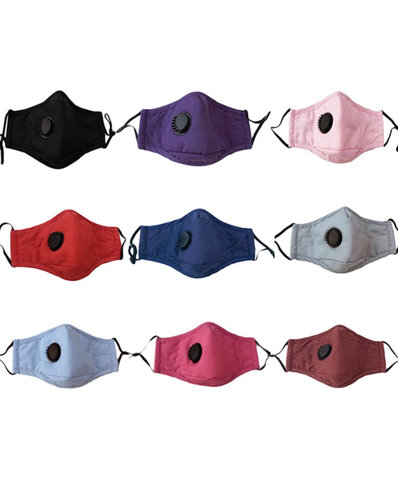 

Breathing Washable Ear Loop Valve Face Mask, Black