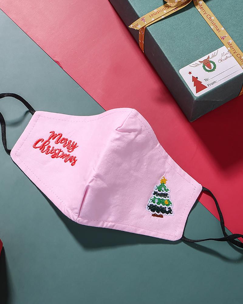

Christmas Pattern Embroidery Face Mask With Filter For Kids, Style11