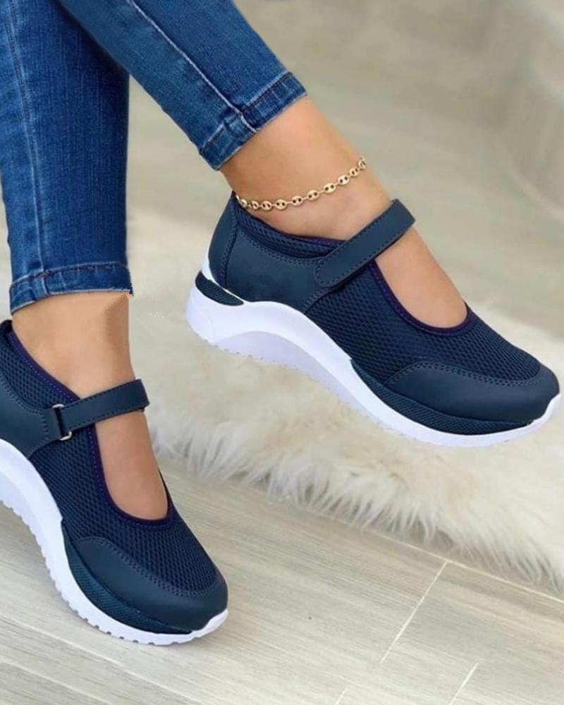 

Velcro Colorblock Slip On Sneakers, Purplish blue