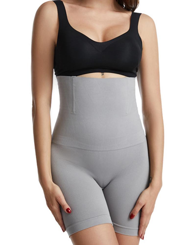 

High Waist Body Shaper Underwear Postpartum Tummy Control Shapewear Butt Lift Panty, Gray