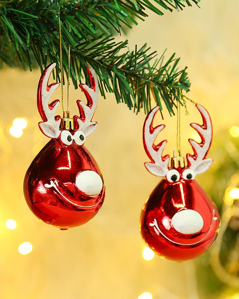 

Christmas Ornament Balls for Xmas Tree Xmas Deer Tree Ball with Hanging Loop for Christmas Party Home Décor, Style1